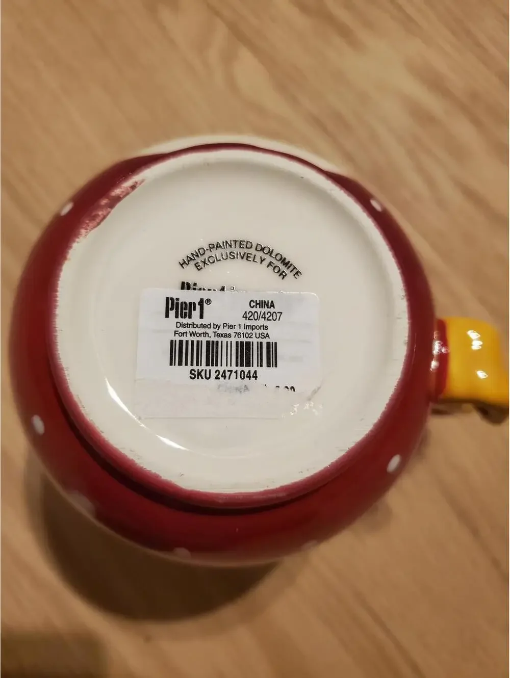 Pier 1 Hand-Painted Snowman Holiday Mug